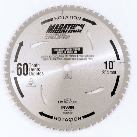 Irwin Irwin Marathon 10 in. D X 5/8 in. Carbide Miter and Table Saw Blade 60 teeth 1 pk 14074